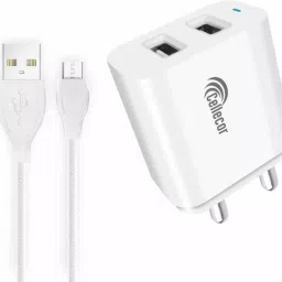 Cellecor Dual Port Super Fast 20W Mobile Charger with 2.4A Micro USB Detachable Cable  (White)-13