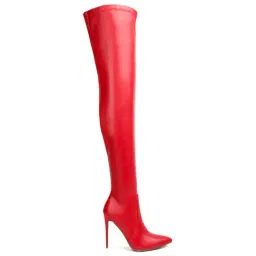 London Rag Women's Red Stiletto Booties-picture-45