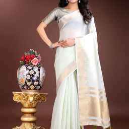 Panzora Zari Saree With Unstitched Blouse Piece-image-39