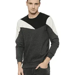 Campus Sutra Charcoal Textured Full Sleeves Sweatshirt-picture-39