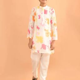 LilPicks Kids White Lace Full Sleeves Kurta with Pyjamas-image-58