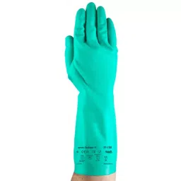 Ansell Alphatec Solvex 37-155 Green Nitrile Chemical Resistant Work Gloves Size 10 Nitrile Coating, 37155100-picture-12