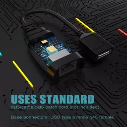 LOTA USB to RJ45 Extension Adapter Black Plug & Play Durable with Long-Range Connectivity, MST-124-LT image 3