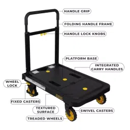 STANLEY Fatmax Foldable Platform Cart 135 Kg Load Capacity 4 Wheels, FXWT-712-SP image 3