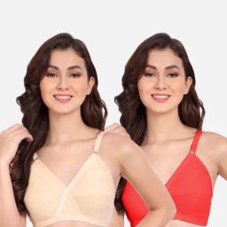 FIMS: Fashion is my Style Beige & Red Everyday Bras - Pack Of 2-picture-41