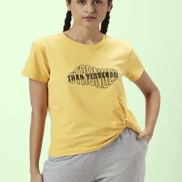 Ajile by Pantaloons Yellow Graphic Print Sports Top-image-39