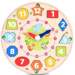 Webby Wooden Round  Teaching Clock - 12 Pieces-14