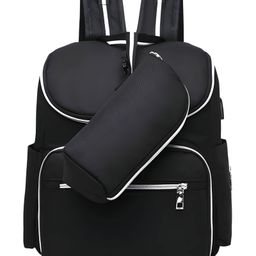 Bembika Diaper Bags For Mom And Dad Kids For Travel Backpack With Small Bottle Pouch- Black-image-18