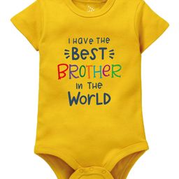 Zeezeezoo Raksha Bandhan Theme Half Sleeves I Have The Best Sister Printed Onesie -  Yellow-image-58