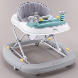 Babyhug 2 In 1 Multifunctional Baby Walker Cum Rocker With 3 Level Height Adjustment & Musical Play Tray - Grey-6