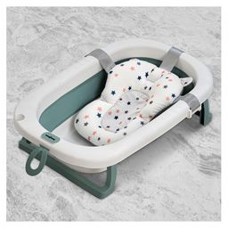 Baybee Jolly Pro Kids Bath Tub for Baby Mini Swimming Pool for Kids, Foldable Bathtub for Baby with Anti Skid Base, Support Cushion & Drainer (Green)-15