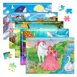 Fiddlys 54 Pcs Wood Jigsaw Puzzles for Kids & Children Animal World and Sea World (Pack of 5)-16