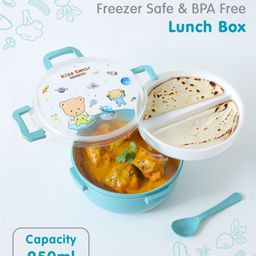Leak Proof And Freezer Safe Bear Print Lunch Box - Light Blue-picture-21