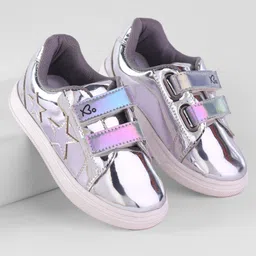 Babyoye Casual Shoes with Velcro Closure & Star Patch - Sliver-picture-22