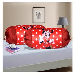 Kuber Industries Set of 2 Bolster/Side Pillow Cover | 16"x32" Cylindrical Masland/Masand Long Pillow Cover For Diwan Pillows | Disney- Red-picture-24