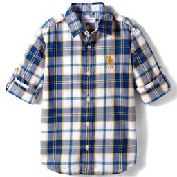 US Polo Assn Cotton Woven Full Sleeves Checks Dobby Shirt - Navy Blue-picture-37
