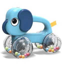 BitFeex Baby Rattles Elephant Toys Animal Modeling Vehicle Cars with Colorful Beads Toddler Learning Toys First Birthday Gift for Boys Girls-Color May Vary, Pack of 1 Pcs-picture-13