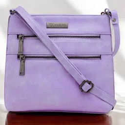 VISMIINTREND Pu Leather Sling Crossbody Bag for Women Girls Stylish Travel Handbag with Adjustable Strap Birthday Gift for Wife, Mother, Girls - Lavender-picture-35