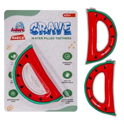 Adore Kids 2Pc Red & Green Watermelon Shape Crave Water Filled Teethers-2