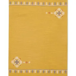 Fabindia Yellow & White 6 Pieces Geometric Embroidered Rectangle Table Placemats-23