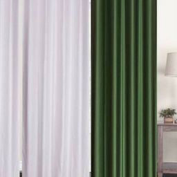 BELLA TRUE White & Green 4 Pieces Long Door Curtains-image-16