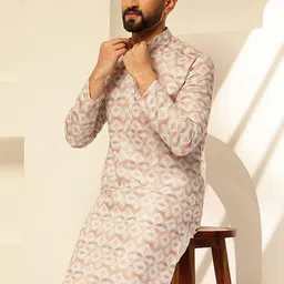 SOJANYA Men Printed Regular Kurta with Pyjamas image 2