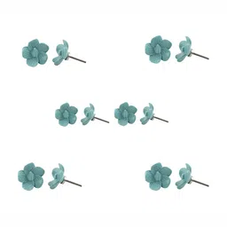 Indianshelf 6Pcs Green Textured Ceramic Knobs-image-59