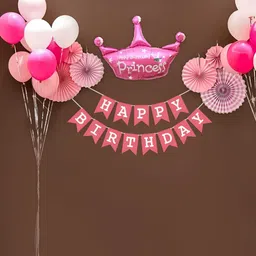 Special You 40 Pcs Pink & White Balloons & Banner Festive Decor-41