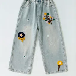 Hopscotch Girls Blue Cotton Regular Fit Mid-Rise Jeans-picture-32