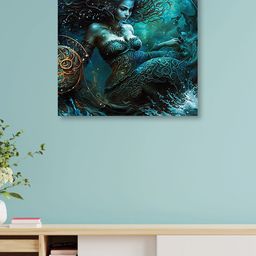 OLIVE TREE Blue & Black Canvas Wall Art-picture-35