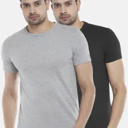 People by Pantaloons Grey & Black Regular Fit T-Shirt Pack of 2-picture-44