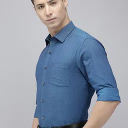 Arrow Pure Cotton Self Design Manhattan Slim Fit Textured Formal Shirt-picture-44