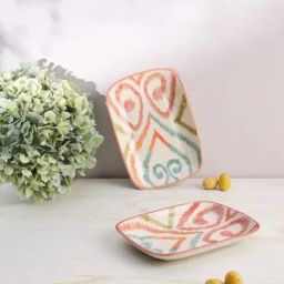 Freedom Folk Hand Painted Ceramic Nut Tray - Set Of 2-image-86