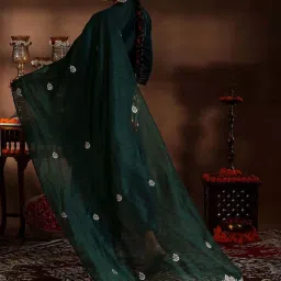 Libas Green Plain Kurta and Sharara Set With Dupatta image 2