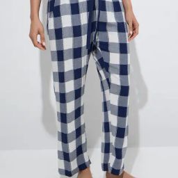 Wunderlove by Westside Navy Checks Design High-Rise Lounge Pants-image-22
