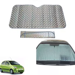 Auto Pearl F227 Dashboard Sun Shade Cover with Suction Cup for Chevrolet Spark (Grey)-image-8