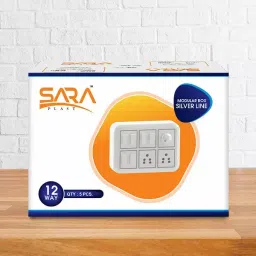 SARA 8 Way Modular Box White with Silver Line, 8W-MDSL SQ image 2