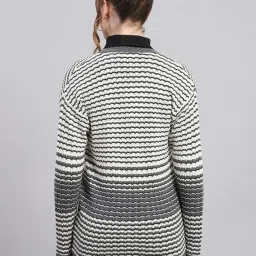 Monte Carlo Grey Regular Fit Self Pattern Cardigan image 2