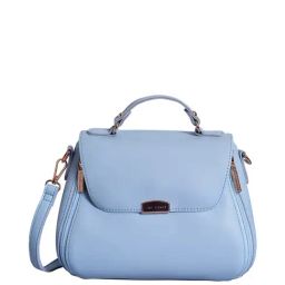 Lino Perros Blue Solid Medium Satchel Handbag-image-91