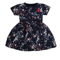 Plum Tree Kids Navy Floral Print Frock-image-72