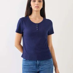 Spykar Blue Cotton Regular Fit T-Shirt-picture-13