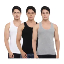 Dollar Bigboss Multicolor Cotton Regular Fit Derby Vests (Pack Of 3)-image-48