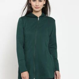 Belle Fille Bottle Green Regular Fit Jacket-image-0