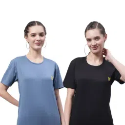 Vimal Jonney Black & Blue Cotton Logo T-Shirt - Pack Of 2-picture-21