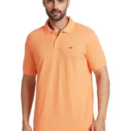 Park Avenue Orange Slim Fit Polo T-Shirt-image-9