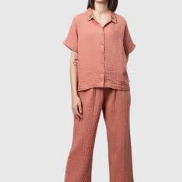 Chemistry Peach Embroidered Pajama Set-picture-45