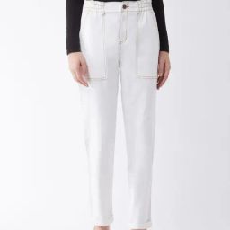 Miss Chase White Relaxed Fit High Rise Jeans-image-18
