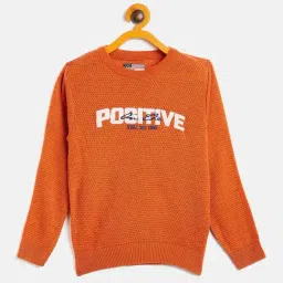 Duke Kids Orange Self Design Full Sleeves Sweater-image-46
