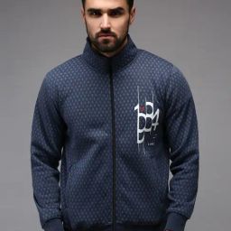 Showoff Navy Blue Cotton Regular Fit Printed Sweatshirt-image-47