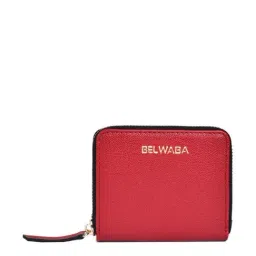 BELWABA Red Solid Zip Around Wallet for Women-16